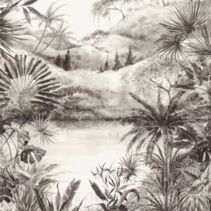 Eijffinger Fototapete 384604 - Tropical Charcoal Large (Schwarz/Weiß) – Bild 1