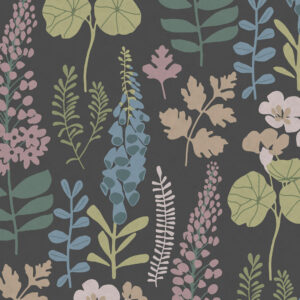 Eijffinger Vliestapete Vivid 384535 - Blumen (Schwarz)