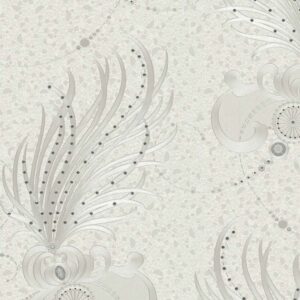 Glööckler Imperial 58556 - Pfauenfeder Tapete mit Strass (Champagner)