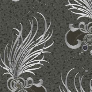 Glööckler Imperial 58557 - Pfauenfeder Tapete mit Strass (Ruß) – Bild 1