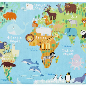 Kinder Spielteppich -Weltkarte (160 x 230 cm) – Bild 1