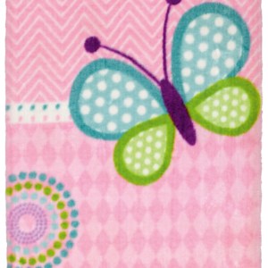 Kinderteppich Lollipop - Schmetterling (Rosa/Blau/Grün; 120 x 170 cm) – Bild 1