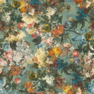 Passepartout Vliestapete 605655 - Blumenbouqet (Blau)