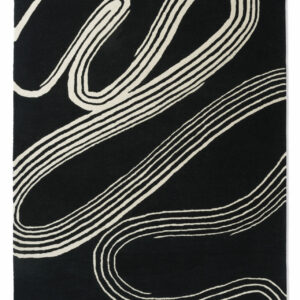 Schurwollteppich Decor Flow 91305 (Schwarz; 200 x 140 cm)