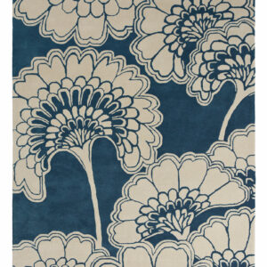 Florence Broadhurst Designerteppich Japanese Floral (Blau; 170 x 240 cm)
