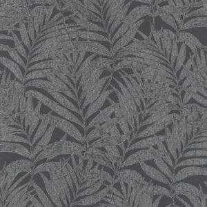 Marburg Vliestapete Habitat 34008 Blätter (Schwarz/Silber)
