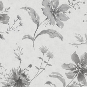 Marburg Vliestapete Shades 32456 Blumen (Schwarz/Weiß)