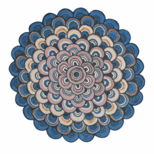 Designerteppich Masquerade 160008 rund (Blau; 150 x 150 cm)