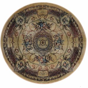 Bordürenteppich Gabiro Des.856 - 120cm Durchmesser (Beige; 120 cm rund)