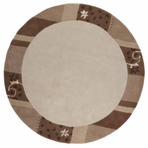 Royal Ganges Teppich 150cm Rund (Beige; 150 x 150 cm)