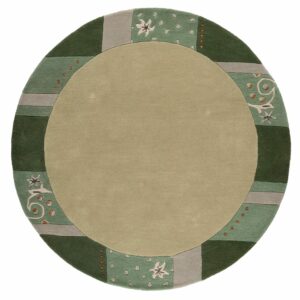 Royal Ganges Teppich 150cm Rund (Grün; 150 x 150 cm)