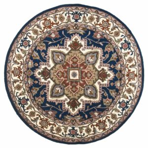 Royal Heriz Teppich 100cm Rund (Blau; 100 x 100 cm) – Bild 1