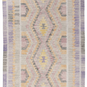 Vintage Teppich mit Fransen - Check Kelim (Purple; 160 x 230 cm) – Bild 1