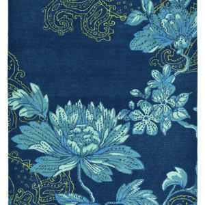 Schurwollteppich Fable Floral (Navy; 170 x 240 cm)